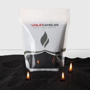 Vogue Candles 1LB Pearled Candle Sand with 10 Wicks – Reusable Black Plant-Based Granules – Clean Burn, No Smoke – DIY Candle Refill Kit – Luxury Candle Sand – Non-Toxic & Vegan