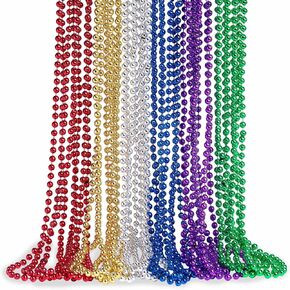 Artlunar 24 PCS Mardi Gras Beads Necklace ، Pride LGBTQ قوس قزح قلادة زرقاء فضية زرقاء زرقاء زرقاء ، قلادة LGBT للاعتزاز ، اليوم الوطني ، صالح الحفلات ، كرنفال