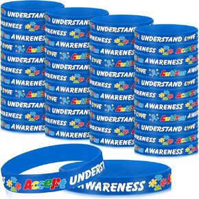 500 PCS Autism Awarness Doarness Bracelets Clotful Puzzle Vices Wristbands Rubber Lrist Bands with Inspirational Geying Autism Awarning Bulk Clu