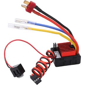 Rc 60A Brushed Esc 3a/6v Bec Waterproof Rc Speed Controller 1.4x1.2x0.8in, Black Alloy 60 Amp ESC for 1/10 1/12 1/16 Rc Car Electric Rvs