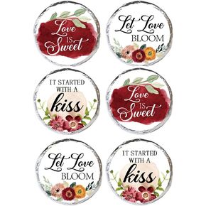 270 PCS Watercolour Flowers Wedding Stickers,3 Design Self Adhesive Circle Label Stickers, Wedding Envelope Seals Candy Stickers,Wedding Party Chocolate Stickers.(FJ-t10)