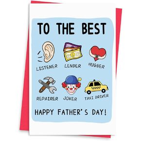 بطاقة عيد الأب المضحكة الأولى ، هدايا بطاقة عيد الآباء الأولى لأبي جديد ، بطاقات تحية أبي جديدة لطيفة ، جودة متميزة