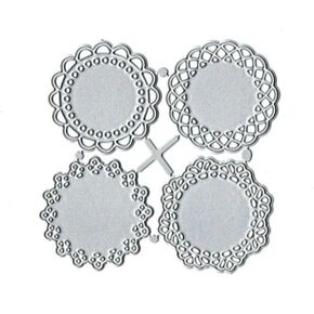1PC Cuts Silver Metal Die Cuts تشمل 4 أنماط مختلفة من الدانتيل الدانتيل الحدود القطع يموت القطع المقطوعة لألبوم الصور يموت ورق النقش الزخرفي لقالب صنع البطاقات ， سكرابوكينغ