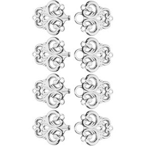 Create idea 4 Pairs Vintage Swirl Flower Cape Clasp Fasteners Sew On Hooks and Eyes Cardigan Clip for Cape Coak Sweater Scarf Shrug, Silver