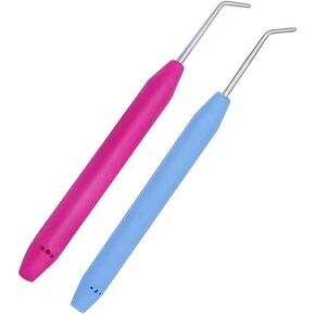 2pcs مجموعة خطاف الأفق الوردي والأزرق ، والحياكة خطاف هوك الكروشيه لربط الأفق بالحياكة knifty knitt