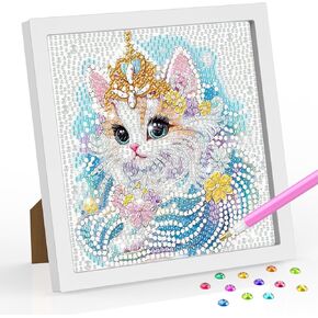 Senqao Horse Diamond Art Kit للبالغين مع فن الإطار والحرف للبالغين الذين تتراوح أعمارهم بين 4-6-8-12 فن الماس من السهل للبالغين والمبتدئين على الجدار المنزلي 7.1x7.1inch