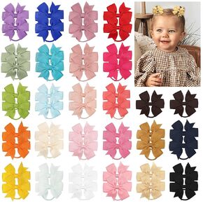 80PCS Tiny Hair Ties With Bows Baby Bows Rubber Bands Hair Ties Soft Elastics Ponytail Holders Hair Accessories for Infants Toddlers Baby Girls