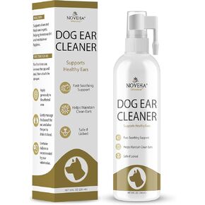 Noveha Dog Therapy - تهدئة الحكة ، وتنظف قناة الأذن ، ويتحكم في رائحة الرائحة ، ونظافة الأذن للكلاب - توقف عن حكة الأذن التي قد تسبب العدوى - محلول تنظيف حمض hypochlorous - 8 أوقية زجاجة