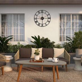 12 Inch Gold Wall Clock for Living Room, Small Kitchen Clocks Wall Battery Operated, Silent Non-Ticking Boho Decorative Sunburst Wall Clocks for Bedroom, Bathroom, Office