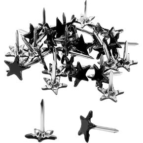 Piutouyar 150 PCS STAR PUSH PINS ، تنجيد الأخضر الداكن على شكل نجوم على شكل إبهام الزخارف دبابيس تنجيد المعادن للأثاث المنجد مشاريع DIY أو ديكور المنزل 11 × 13 ملم