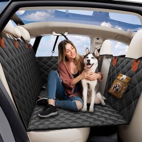 EcoNour Back Seat Extender for Dogs | Waterproof Hard Bottom Dog Seat for Car | Pet Seat Cover Holds 400 Lbs | Pet Car Seat Covers Backseat | Hammock for Car - 51x63 inches