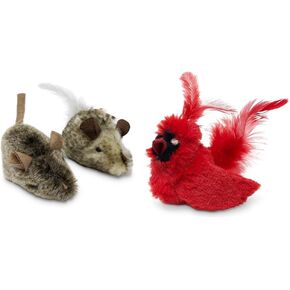 الحيوانات الأليفة لدينا Play-N-Squeak ضعف لعبة Cat Mice (2pc) ولعب Cat Interactive Cat الحقيقي مع Catnip