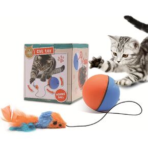 كرة لعبة Cat Interactive مع Sensor Sensor Carpet Automatic Rolling Cat Ball Design و Pticuse Cats و Mouse Indoor Hist-Play Self (تضمنت بطاريات AA)