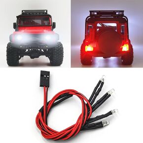 RCHUBAM Front and Rear LED Lights Spotlight Headlights Taillight for 1/18 TRX4-M Bronco Defender RC Crawler