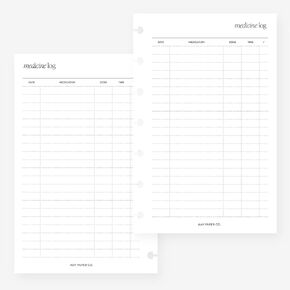 Mini Happy Planner Medicine Log Planner Insert Agenda Rechill for 7-Discs Notebook 4.6 × 7