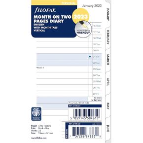 تعبئة مذكرات تقويم Filofax ، الحجم الشخصي/المدمج ، شهريًا ، مع علامات تبويب ، ورق بيضاء ، محكم ، اللغة الإنجليزية ، 2025 (C68425-25)