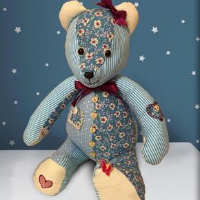 10 PCS Memory Bear Template Ruler Set, Sewing Patterns Template with Instructions, 15 inch Acrylic Quilting Template Cutting Set, DIY Gifts for Birthday Home Decorations