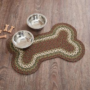 VHC Brands Tea Cabin Cabin Indoor/Outdoor Pet Food Food Food for Dogs Cats Kitchen Medium Bone Bud 15x23