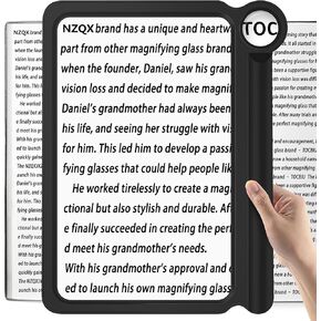 30X 6X Magnifying Glass, Large Magnifier for Reading Provide Full Book Page Viewing Area, Lightweight Perfect Handheld Magnifiers Black