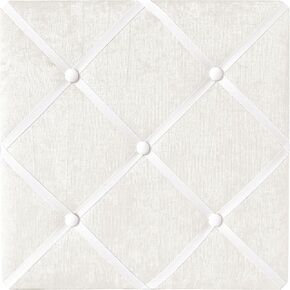 Sweet Jojo Designs White Fabric Memory Memo Photo Bulletin Board - Solid Crinkle Crushed Velvet Luxurious Elegant Princess Boho Shabby Chic Luxury Glam High End Boutique Ruffle for Lace Collection
