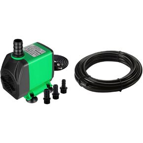 Simple Deluxe 24W 800GPH Submersible Pump (3000L/H) + Pond Boss Vinyl Tubing, 1/2"