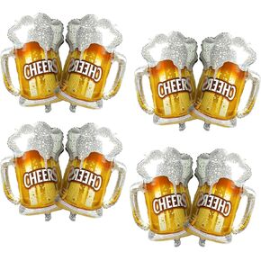 Beer Cup Balloons Set of 2, Beer Mug Cheers Foil Balloons Fit for Summer Party, Beer Festival, Birthday Party Wedding and More Decor