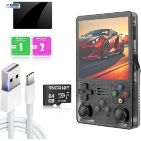 R36Plus Retro Handheld Gaming Console 4.0 inch 720*720 IPS Scree ، يدعم 5G-WIFI Console Linux System 26+ Emulators 15000+ Games （Black-64G