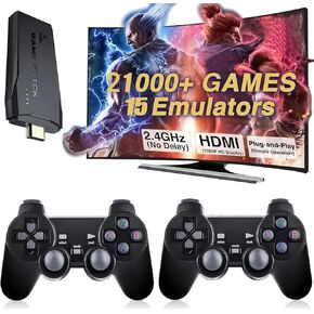 2025 ترقية Retro Game Console Stick ، ​​21500+ ألعاب فيديو كلاسيكية ، بطاقة 128G ، المكونات والتشغيل للتلفزيون ، وحدات تحكم Dual 2.4G (الإصدار الثالث)