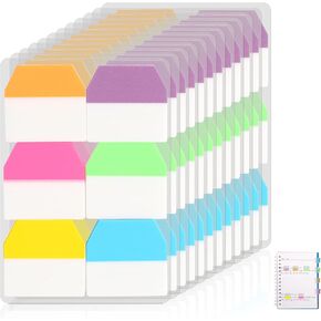 1440Pcs Sticky Index Tabs, 1inch Writable and Repositionable Filing Tabs Flags, Page Markers Flags, Notebook Tabs for Pages or Book Markers, Reading Notes, Classify Files