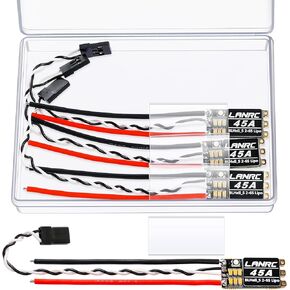 HNYYZL 4Pcs 45A ESC 2-6S Brushless ESC Lipo BLHeli_S Brushless Electronic Speed Controller 45A RGB LED Damped Light Support D-Shot 150/300/600 for RC FPV Quadcopter