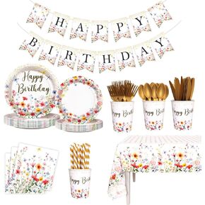 194pcs زخارف عيد ميلاد البرية الزهور تشمل لوحات وكأس ومنديل ومائدة لفتيات زهور عيد ميلاد ديكور أدوات المائدة التي يمكن التخلص منها تخدم 24 ضيفًا