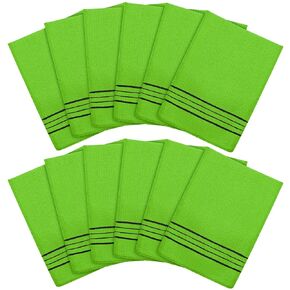 Tatuo 12 Pieces Korean Exfoliating Mitt Exfoliating Cloth Towel Korean Style Body Scrub Korean Style Scrubbing Cloth Bath Body Exfoliating Scrub Towel(Black, Large)