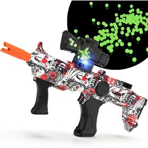 SPLAT Orby Gun Gun Ball Blaster Toy Glow في مسدس هلام Dark و Manual و Automatic على سن 14 وما فوق ، ألعاب إطلاق النار في الهواء الطلق ، ألعاب الأنشطة الخارجية للألعاب الخلفية ، اللون الأحمر المزيج