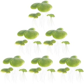 AmoSfun 54pcs مزيفة من حوض الدعاة الداكن المصغر مصغرًا أخضرًا عائمًا ، نباتات أسماك الدبابات المائية 1.57x1.57x3.54 بوصة