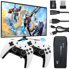M8 Wireless Retro Gaming Console, Game Stick with Built in 20000+ Games, 4K HDMl Output and 9 Classic Emulators- Plug and Retro Play Video Game Consoles for TV (64G)