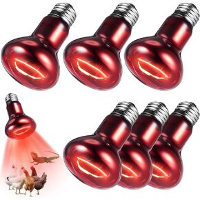 Vihose 6 Pack 75W الزواحف المصباح المصباح المصباح الأشعة تحت الحمراء الباعث مصباح حرارة حمراء مصباح تشمس المصابيح للزواحف ، التنين الملتحي ، السحلية ، السلحفاة ، الدجاج ، جيكو الفهد ، البرمائيات ، الحيوانات الأليفة