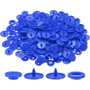 Harfington 200 Set Blastic Snaps T5 Round Resin No-Sew Button Button Snap Stables kit للملابس للخياطة معطف المطر حفاضات المرايل ، الورد الأحمر