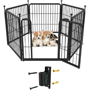 FXW 24 "H 6 لوحات Dog Playpen و SENT-TO-WALL