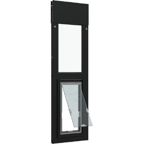 Liberty Pet Door Panel for Horizontal Sliding Windows | Aluminum Frame with Closing Cover for Home & Rentals | Black, Small Flap, 36.5" - 38" Height Range