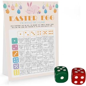 Beufse Easter Egg Dice Game ، لعبة Egg Exchange مع اثنين من dices for Easter ، Easter Roll the Dice Game ، Seaster Party Game Supplies ، Fun Easter Games for Family -STPD02