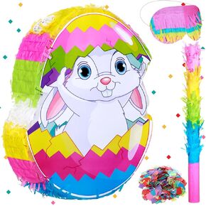 Sratte Easter piñata Large 14 x 11 x 3 Inches Egg Bunny piñata Kit Easter Party Decorations Bunny Birthday Gender Reveal Party Supplies Gaming Fiesta