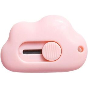 Pink Mini Cloud Box Cutter,Portable Utility Paper Cutter,Letter Opener Envelope Slitter,School Stationery Paper Cutter for Packages,Letter and Cardboard Boxes Opening Paper Roll Cutter Office Supplies