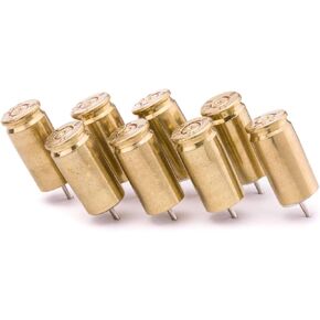 طلقة محظوظة - دبابيس الدفع 9mm | جولات على شكل رصاصة مرة واحدة | مجموعة من 8 (النحاس) من لاكي لقطة