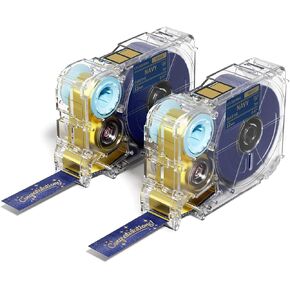 Phomemo A30 Label Maker with 2 Navy Satin Ribbon and 1 White Label Tape, for Gift Wrapping, Wedding Bouquets, DIY Crafts, Valentine's Day, Party Decor, 12mm x 5m, 2 Packs