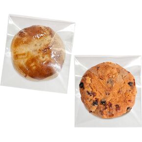 LHOCM صافية ختم ختم الأكياس السيلوفان ملفات تعريف الارتباط ، 4 × 6 بوصات 100pcs أكياس ملفات تعريف الارتباط قابلة للاستمتاع بتغليف ملفات تعريف الارتباط ، الحلوى ، العلاج ، الهدايا ، الوجبات الخفيفة والفضلات - مغلفات لاصق ذاتي