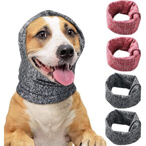 Saintrygo 4 Pieces Ear Wraps for Dogs - Quiet Ears Cover Muffs Snood for Calming, Noise Protection, Anti-Anxiety - Head Wrap Hat for Small Dog Cat Grooming Bathing (9-10 Inch)
