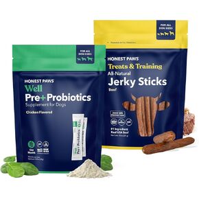 PAWS HONTER PAWS PROPIOTICS و CONKY TERSE - هضم الكلاب صحة وعلاجات التدريب - مسحوق بروبيوتيك مع الدعم الجهاز الهضمي والمناعة - إنزيمات الجهاز الهضمي