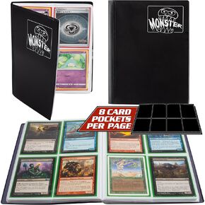 مجلد بطاقات التداول Monster 4 Pocket - ألبوم أخضر غير لامع - حماية بطاقة TCG مضادة للسرقة مع جيوب تحميل جانبية - أفضل حقيبة تخزين - تحمل 160 بطاقة Yugioh-MTG-Pokemon-Sports-Cards والمزيد