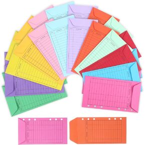 48Pcs Cash Envelopes for Budgeting,A6 Money Envelopes for Cash Stuffing with Budget Sheet,Money Saving Envelope for Tracking Money Savings,Reusable Savings Envelope, Vertical Layout,12 Assorted Colors