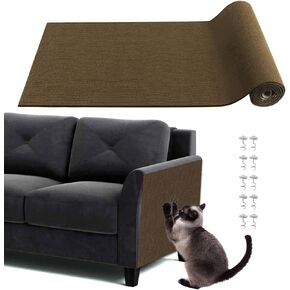 pawstrip Cat Scratching Mat 78.7''x15.8'' Cat Scratch Carpet Self-Adhesive Cat Scratch Couch Furniture Protector Trimmable Cat Scratching Post Replacement, Cat Wall Climbing Carpet
